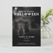 Scary Dark Modern Haunted House Long Hair Woman Kaart (Staand voorkant)