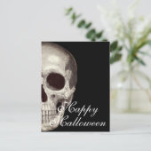 Scary Dead Skull Happy Halloween Briefkaart (Staand voorkant)