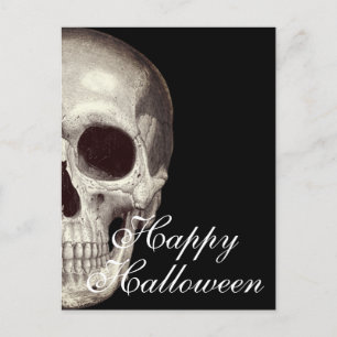 Scary Dead Skull Happy Halloween Briefkaart