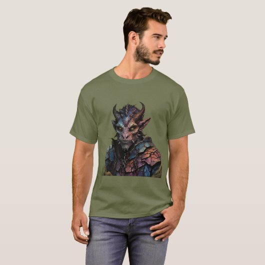 Scary Demon Halloween T-Shirt – griezelig en spook (Voorkant volledig)