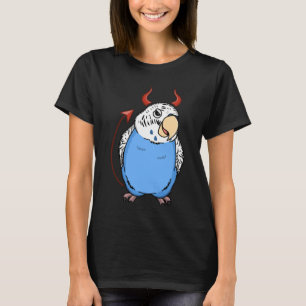 Scary Devil Costume Parrot I Blue Budgie Budgeriga T-shirt