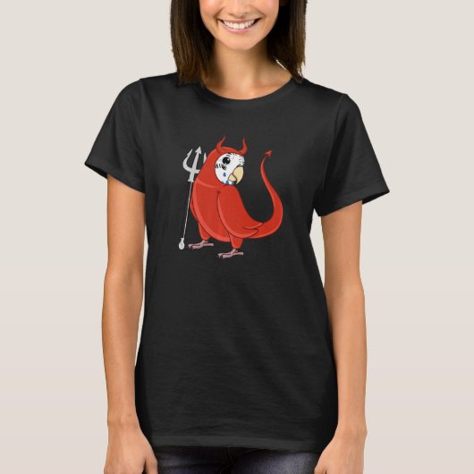Scary Devil Costume Parrot I Blue Budgie Budgeriga T-shirt (Voorkant)
