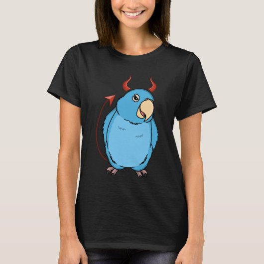 Scary Devil Costume Parrot I Blue Parrotlet T-shirt (Voorkant)