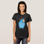 Scary Devil Costume Parrot I Blue Parrotlet T-shirt (Voorkant volledig)