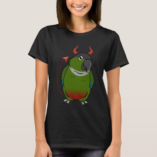 Scary Devil Costume Parrot I Green Cheek Conure T-shirt (Voorkant)