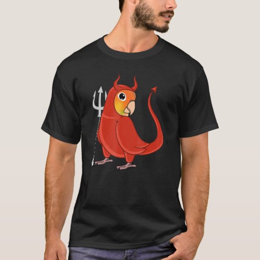 Scary Devil Costume Parrot I Green Cheek Pineapple T-shirt (Voorkant)