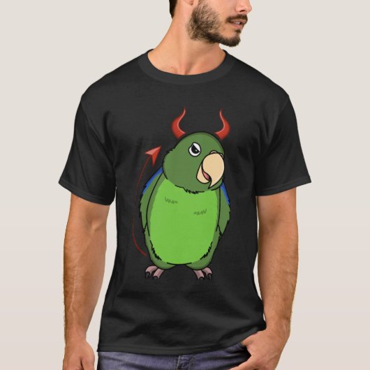 Scary Devil Costume Parrot I Green Parrotlet T-shirt (Voorkant)