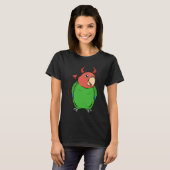 Scary Devil Costume Parrot I Rosy heeft groene lie T-shirt (Voorkant volledig)