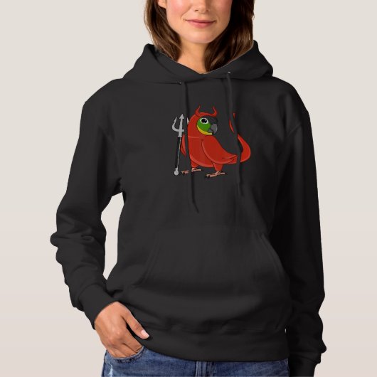 Scary Devil Costume Parrot Yellow-sided Green Chee Hoodie (Voorkant)