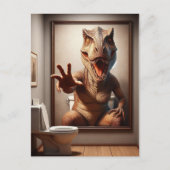 Scary Dino Schilderen in een Badkamer Briefkaart (Voorkant)