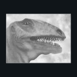 Scary Dinosaur Briefkaart<br><div class="desc">Deze postkaart bevat een indrukwekkende tyrannosaurus dinosaur. Een geweldige uitnodiging voor een verjaardagsfeestje!</div>