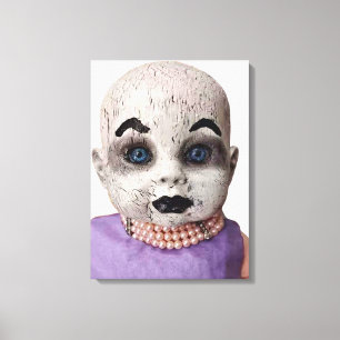 Scary Doll Wall Art Canvas Afdruk