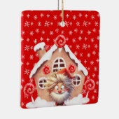 Scary Elf Snoep Gingerbread House Keramisch Ornament (Rechts)