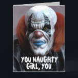 SCARY EVIL CLOED FOR HER HUG FUNNY WENSKAARTEN KAART<br><div class="desc">SCHAARBIEDDAG VERLAAGDE OVERGEPASTE KAART. (OOK IN KLEINERE GROOTTEN GELDBAAR) FUNNYBERICHT BINNEN.</div>