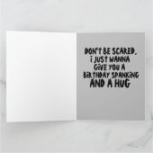 SCARY EVIL CLOED FUNNY BIRTHDAY HUG Wenskaart Kaart (Binnen)
