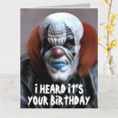 SCARY EVIL CLOED FUNNY BIRTHDAY HUG Wenskaart Kaart (Gele Bloem)