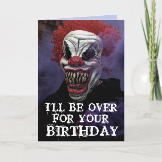 SCARY EVIL CLOWN BIRTHDAY FUNNY Wenskaart Kaart (Voorkant)