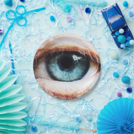 Scary Eyeball & Halloween Blue Eye/spooky zombie Papieren Bordje (Feest)