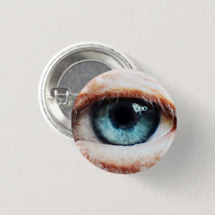 Scary Eyeball & Halloween Blue Eye/spooky zombie Ronde Button 3,2 Cm