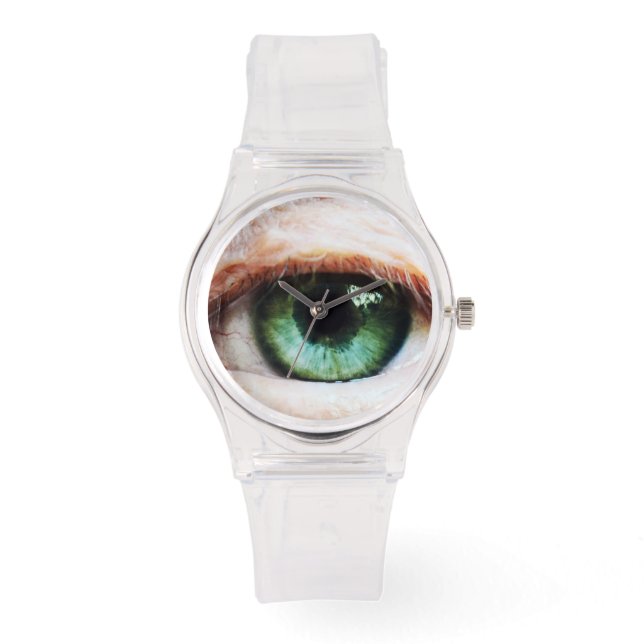 Scary Eyeball & Halloween Green Eye/spooky zombie Horloge (Voorkant)