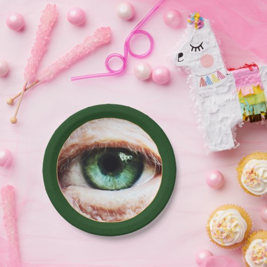 Scary Eyeball & Halloween Green Eye/spooky zombie Papieren Bordje (Feest)