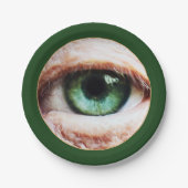 Scary Eyeball & Halloween Green Eye/spooky zombie Papieren Bordje (Voorkant)