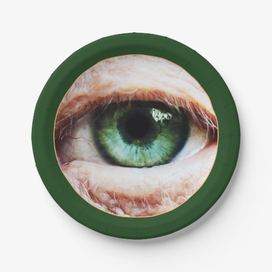 Scary Eyeball & Halloween Green Eye/spooky zombie Papieren Bordje (Voorkant)