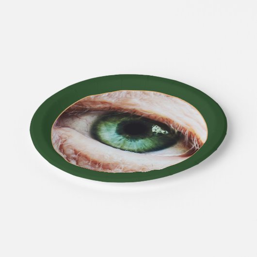 Scary Eyeball & Halloween Green Eye/spooky zombie Papieren Bordje (Gekanteld)
