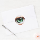 Scary Eyeball & Halloween Green Eye/spooky zombie Ronde Sticker (Envelop)