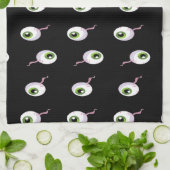 Scary eyeballs on black theedoek (Gevouwen)