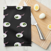 Scary eyeballs on black theedoek (Quarter Fold)