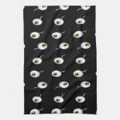 Scary eyeballs on black theedoek (Verticaal)