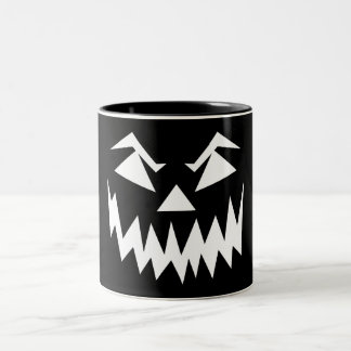 Scary Face Halloween Black Tweekleurige Koffiemok