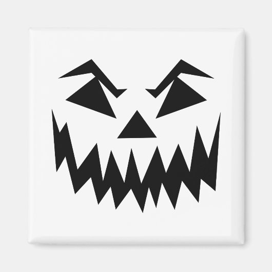 Scary Face Halloween White Magneet (Voorkant)