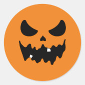 Scary Face Ronde Sticker (Voorkant)