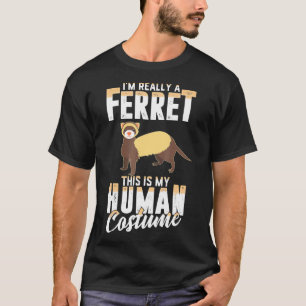 Scary Ferret Human Costume Halloween Women Mannen T-shirt