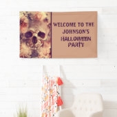 Scary Floral Skull Halloween Party Spandoek (Insitu)