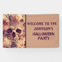 Scary Floral Skull Halloween Party Spandoek