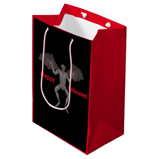 Scary Flying Vampire met Wings Halloween Medium Cadeauzakje (Voorkant Gekanteld)