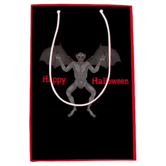 Scary Flying Vampire met Wings Halloween Medium Cadeauzakje (Voorkant)