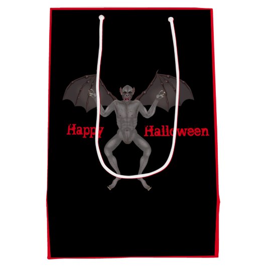 Scary Flying Vampire met Wings Halloween Medium Cadeauzakje (Achterkant)