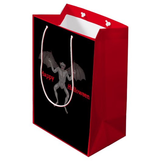 Scary Flying Vampire met Wings Halloween Medium Cadeauzakje (Achterkant Gekanteld)