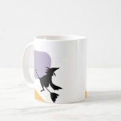 Scary Flying Witch op bezemsteel Halloween Gift Koffiemok (Voorkant links)