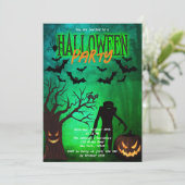 Scary Forest & Monsters Halloween Feest Uitnodigen Kaart (Staand voorkant)