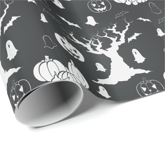 Scary Forest of Flying Bats Halloween Cadeaupapier (Rol Hoek)