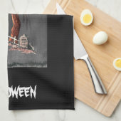 Scary Fun Halloween Bat Haunted House Theedoek (Quarter Fold)
