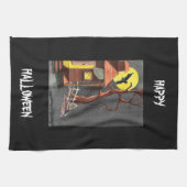 Scary Fun Halloween Bat Haunted House Theedoek (Horizontaal)