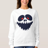 Scary Funny Face Halloween Ghost Sweatshirt (Voorkant)