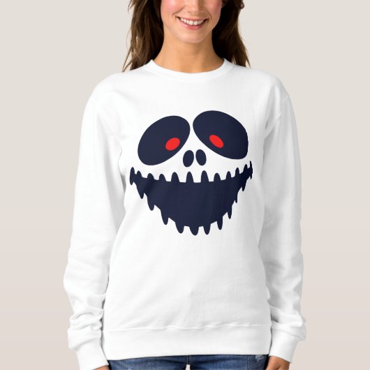 Scary Funny Face Halloween Ghost Sweatshirt (Voorkant)