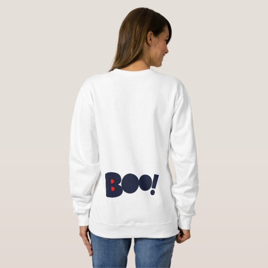 Scary Funny Face Halloween Ghost Sweatshirt (Achterkant volledig)
